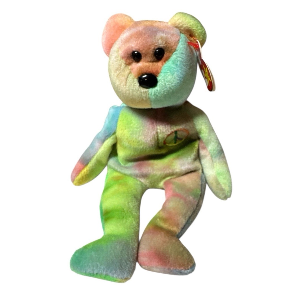 Ty Beanie Babies Peace the Bear Tie Dye Plush 1996 Collectible Retired